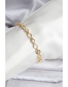 14K Gold Renk Kaplama Baklava Dilim Model Kadın Bileklik