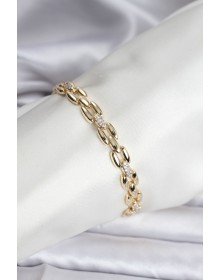 14K Gold Renk Kaplama Zirkon Taşlı Model CM Kadın Bileklik