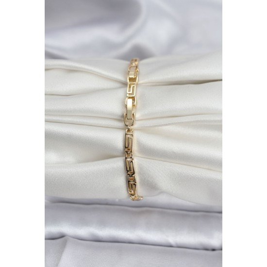 14K Gold Renk Kaplama Zirkon Taşlı Baget Model CM Kadın Bileklik 14K Gold Renk Kaplama Zirkon Taşlı Baget Model CM Kadın Bileklik