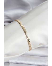 14K Gold Renk Kaplama Ezme Yılan Zincir Model CM Kadın Bileklik