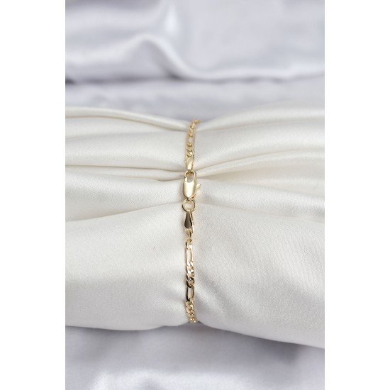14K Gold Renk Kaplama Minimal Zincir Model CM Kadın Bileklik 14K Gold Renk Kaplama Minimal Zincir Model CM Kadın Bileklik