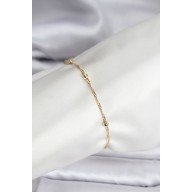 14K Gold Renk Kaplama Topçuklu Model CM Kadın Bileklik