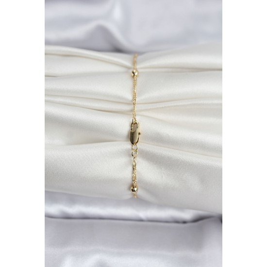 14K Gold Renk Kaplama Topçuklu Model CM Kadın Bileklik 14K Gold Renk Kaplama Topçuklu Model CM Kadın Bileklik