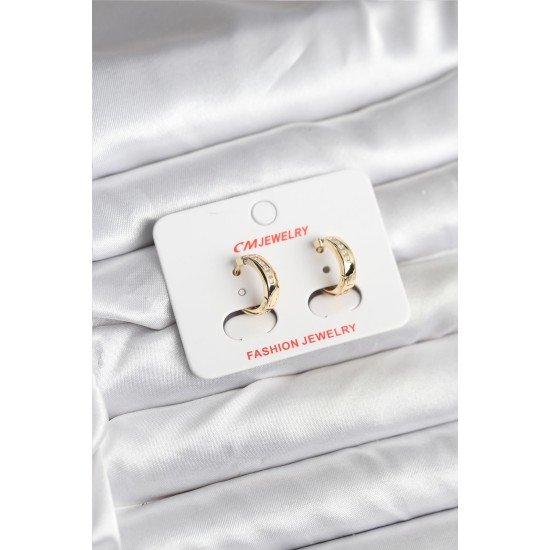 14K Gold Renk Kaplama CM Kadın Küpe 14K Gold Renk Kaplama CM Kadın Küpe