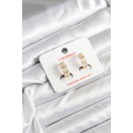 14K Gold Renk Kaplama Zirkon Taşlı CM Kadın Küpe 14K Gold Renk Kaplama Zirkon Taşlı CM Kadın Küpe