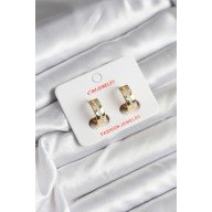 14K Gold Renk Kaplama Zirkon Taşlı Halka Model CM Kadın Küpe 14K Gold Renk Kaplama Zirkon Taşlı Halka Model CM Kadın Küpe