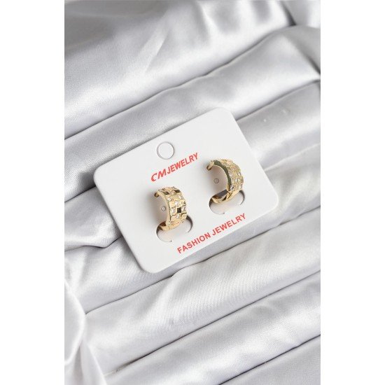 14K Gold Renk Kaplama CM Kadın Küpe 14K Gold Renk Kaplama CM Kadın Küpe