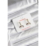 14K Gold Renk Kaplama Zirkon Taşlı Halka Model CM Kadın Küpe 14K Gold Renk Kaplama Zirkon Taşlı Halka Model CM Kadın Küpe