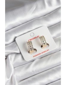 14K Gold Renk Kaplama Zirkon Taşlı CM Kadın Küpe