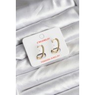 14K Gold Renk Kaplama Burgu Halka CM Kadın Küpe