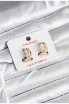 14K Gold Renk Kaplama Lazer Halka CM Kadın Küpe 14K Gold Renk Kaplama Lazer Halka CM Kadın Küpe