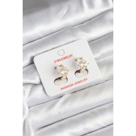 14K Gold Renk Kaplama Kutup Yıldız Zirkon Taşlı CM Kadın Küpe 14K Gold Renk Kaplama Kutup Yıldız Zirkon Taşlı CM Kadın Küpe