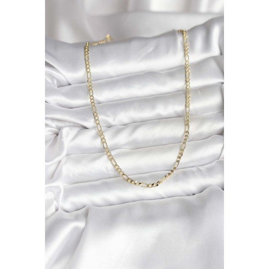 14K Gold Renk Kaplama Kuşgözü Zincir Model Pirinç CM Kadın Kolye 14K Gold Renk Kaplama Kuşgözü Zincir Model Pirinç CM Kadın Kolye