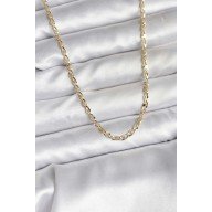 14K Gold Renk Kaplama Ezme Plaka Model CM Kadın Kolye