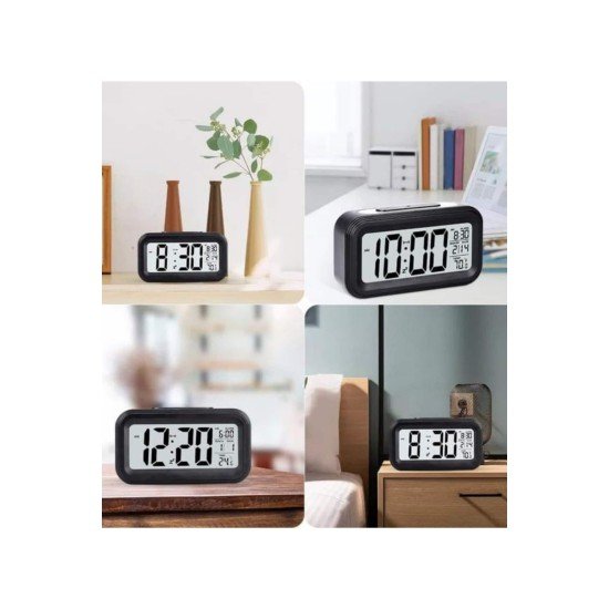 Işıklı Dereceli Masa Ofis Saati Alarmlı Termometre Takvim Çalar Saat Işıklı Dereceli Masa Ofis Saati Alarmlı Termometre Takvim Çalar Saat