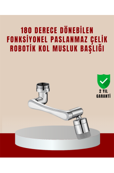 180° Dönebilen Robotik Kollu Musluk Başlığı – 2 Modlu Su Akışı ve Kolay Montaj