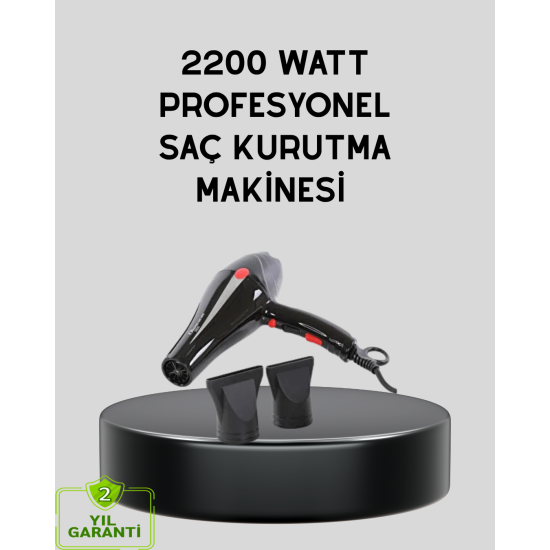 Profesyonel 2200W Fön Makinesi – AC Motorlu, Hızlı Kurutma, Hafif Tasarım Profesyonel 2200W Fön Makinesi – AC Motorlu, Hızlı Kurutma, Hafif Tasarım