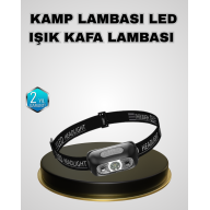 IPX5 Su Geçirmez Şarjlı LED Kafa Feneri | Hareket Sensörlü, Ayarlanabilir 60° Far