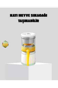 Taşınabilir Katı Meyve Sıkacağı – 45W Güçlü Motor, Çift Kesici Bıçak, USB Şarjlı ve Kompakt Tasarım