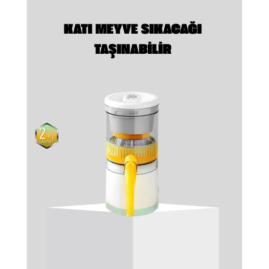 Taşınabilir Katı Meyve Sıkacağı – 45W Güçlü Motor, Çift Kesici Bıçak, USB Şarjlı ve Kompakt Tasarım