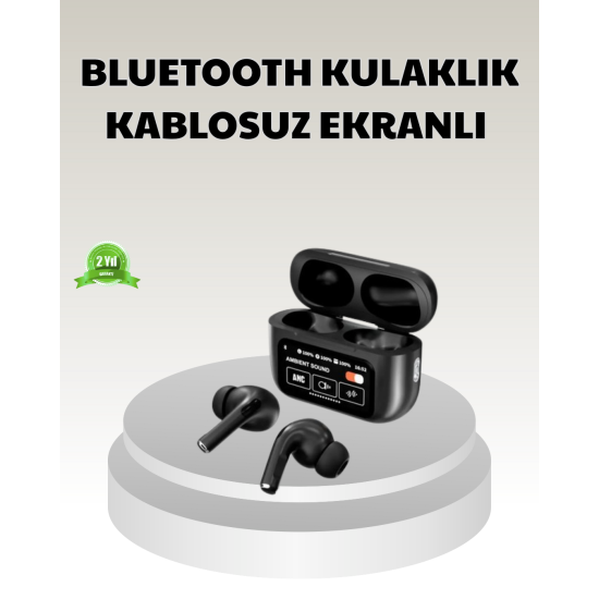 Bluetooth 5.3 ANC Kablosuz Kulaklık – Dokunmatik Kontrol, Dijital Ekran ve Uzun Pil Ömrü