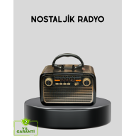 LED’li Nostaljik Bluetooth Hoparlör – Vintage Tasarım, Ahşap Doku