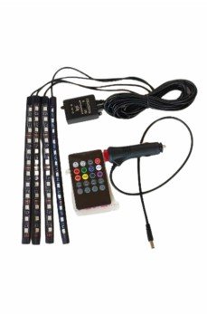 12 Ledli RGB Işıklı Araç Içi Ayak Altı Led Oto Ampul Kumandalı 7 Renk