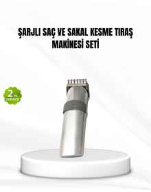 Şarjlı Saç ve Sakal Kesme Makinesi – Paslanmaz Çelik Bıçak, Ayarlanabilir Başlık