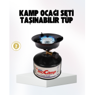 Outdoor Kamp Ocağı Gazlı Taşınabilir Pişirme Seti Üç Ayaklı Denge Aparatlı