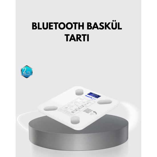 Bluetooth Akıllı Tartı – 8 Fonksiyonlu Dijital Baskül, 180 kg Kapasiteli