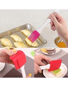 2'li Silikon Pasta - Börek - Poğaça Yağ Fırçası ve Spatula Seti