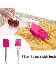 2'li Silikon Pasta - Börek - Poğaça Yağ Fırçası ve Spatula Seti