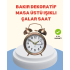 Metal Bronz Nostaljik Masa Saati Alarmlı Büyük Boy Sessiz Mekanizmalı