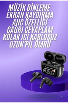2.Nesil Pro Ekranlı Sesli Görüşme Yapabilen Kablosuz Bluetooth Kulaklık