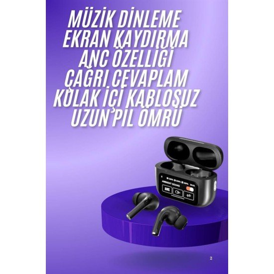 2.Nesil Pro Ekranlı Sesli Görüşme Yapabilen Kablosuz Bluetooth Kulaklık