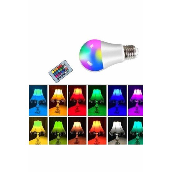 Ambiyans Aydınlatma RGB Led Lamba Kumandalı Renk Değiştirebilen Ambiyans Aydınlatma RGB Led Lamba Kumandalı Renk Değiştirebilen