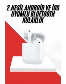 2. Nesil Bluetooth Android ve İOS Uyumlu Kablosuz Kulaklık Çağrı Cevaplama