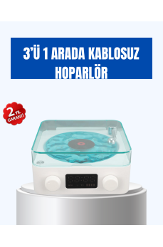 Retro Tasarımlı Gece Lambalı Bluetooth Hoparlör – Saat ve Pil Göstergeli