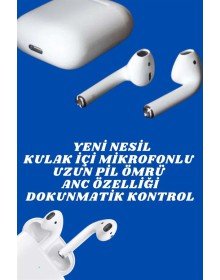 2.Nesil Yeni Model TWS Bluetooth Kulaklık Dokunmatik Kontrol Yüksek Ses Kaliteli