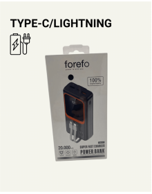 20.000 mAh Powerbank – 22.5W Hızlı Şarj, Çok Kablolu, Dijital Göstergeli