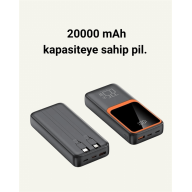 20000 mAh Powerbank | Çok Kablolu, Dijital Göstergeli, Yüksek Hızlı Şarj Cihazı