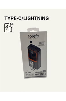 20000 mAh Powerbank | Çok Kablolu, Dijital Göstergeli, Yüksek Hızlı Şarj Cihazı