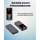 20000 mAh Powerbank | Çok Kablolu, Dijital Göstergeli, Yüksek Hızlı Şarj Cihazı