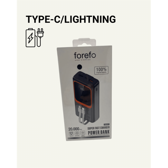 20000 mAh Taşınabilir Powerbank | Çok Kablolu, Hızlı Şarj Destekli (22.5W)