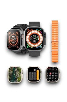 2025 Model Akıllı Saat Çift Kordon Ios Ve Android Arama Cevaplama Sesli Asistan