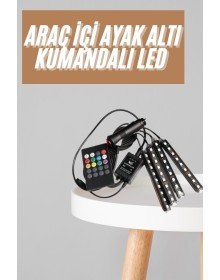 12'Lİ Şerit Led Işık RGB Sese ve Müziğe Duyarlı Araç İçi Ayak Altı