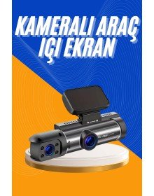 Araç Kamerası Black Box Çift Kameralı Ekranlı Full HD Sürüş Kamerası