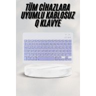 Android ve İOS Uyumlu Bluetooth Kablosuz Türkçe Q Klavye Renkli