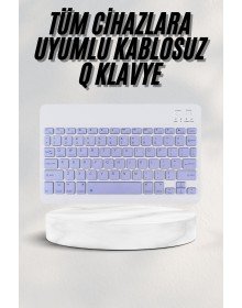 Android ve İOS Uyumlu Bluetooth Kablosuz Türkçe Q Klavye Renkli