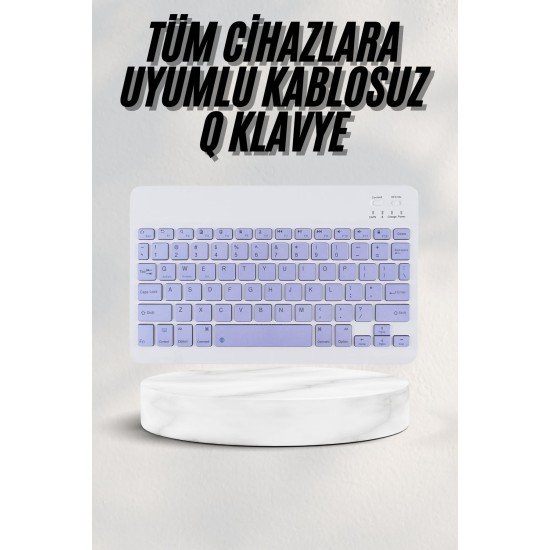 Android ve İOS Uyumlu Bluetooth Kablosuz Türkçe Q Klavye Renkli